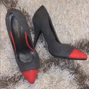 Two tone high heel pump grey neon orange 7